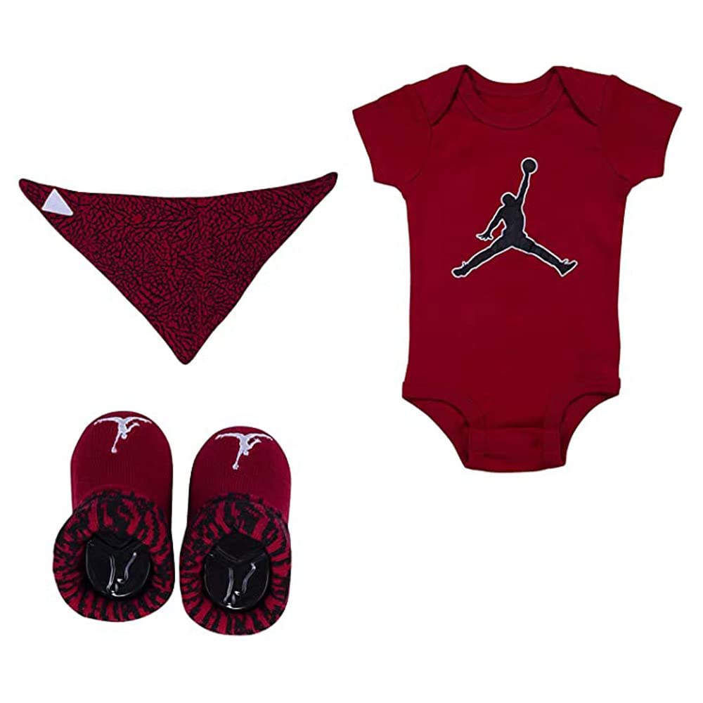 Nike Jordan Baby 3-Piece Set (Red/Black Bandana Bib Set 0-6 Months)