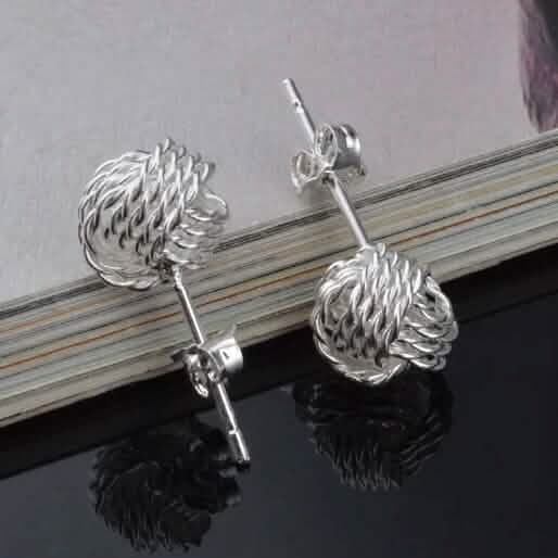 925 Silver Love Nut Stud Earrings