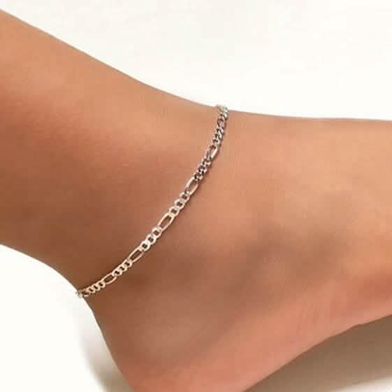 925 Sterling Silver Figaro Anklet