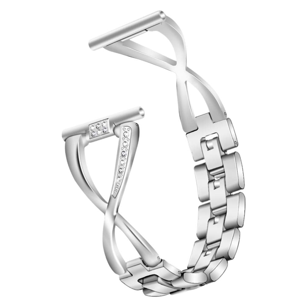 Compatible for Watch Watch Band- 20mm/ 22mm Metal Watch Band with Bling Rhinestone for Women Lady