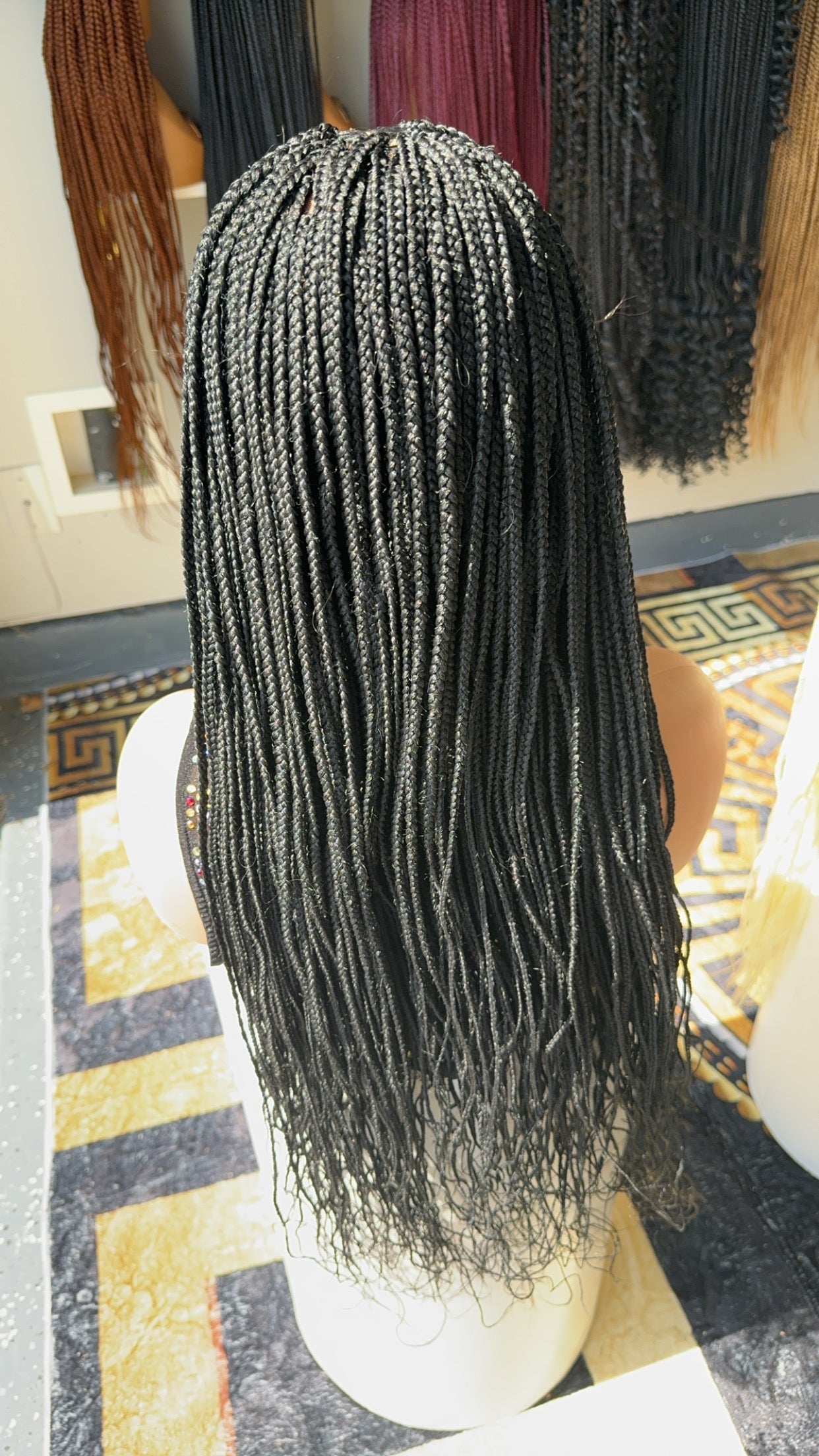 Frontal knotless braided wig 22 inches