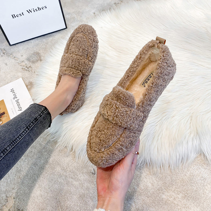 Women's Plush Slip-On Loafers