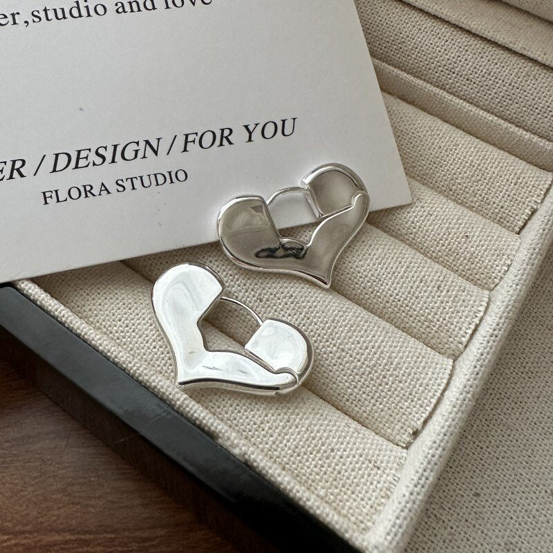 S925 Sterling Silver Heart Earrings