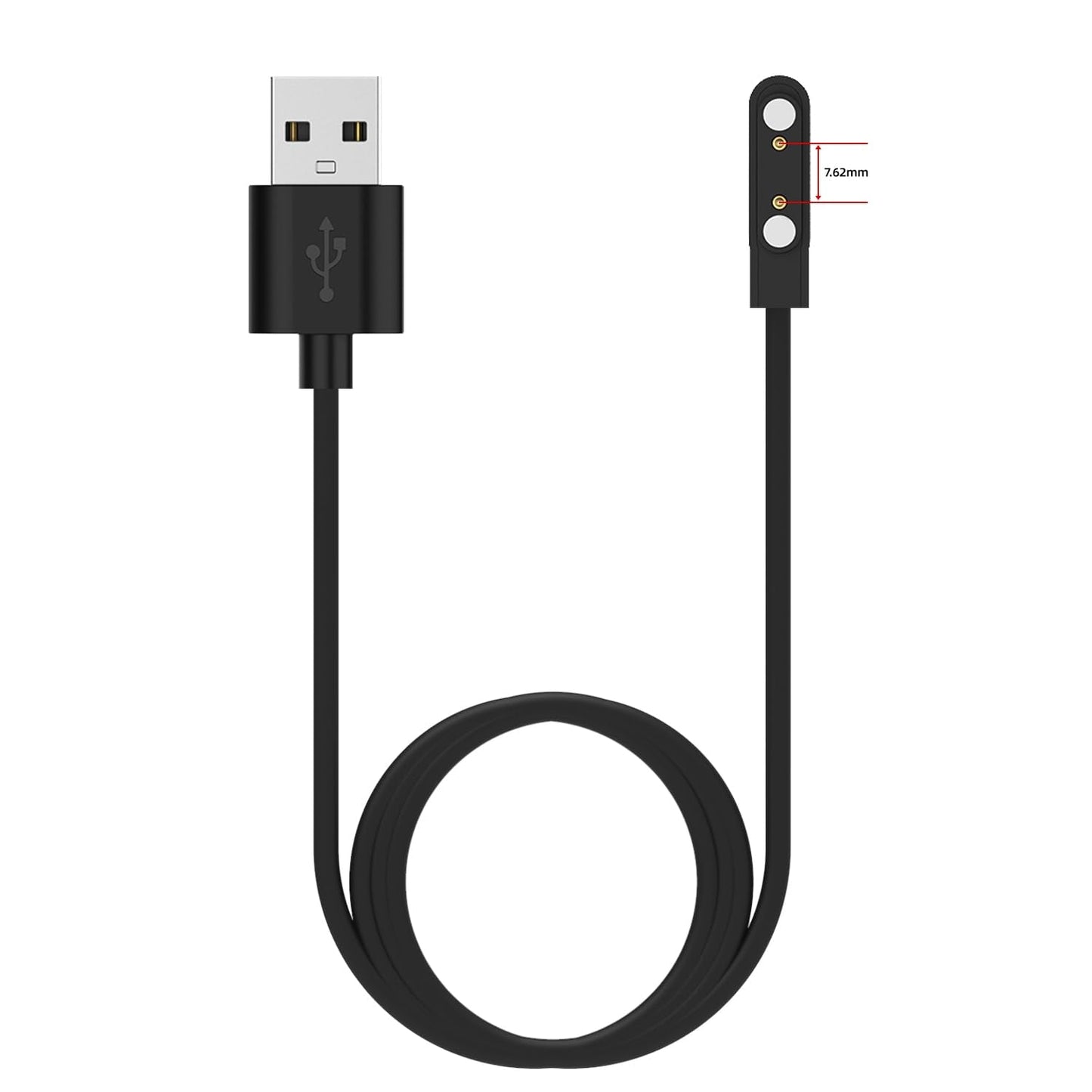 Smart Watch Charger for Smart Watch Magnetic Universal Watch Charger Charging Pin Spacing 7.62mm Compatible for Smart Watch Charger (Black 7.62mm)