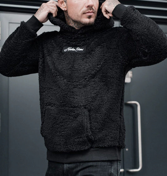 Sudadera con capucha de felpa para hombre con bolsillo grande, jersey de moda de manga larga, top con capucha, ropa lisa