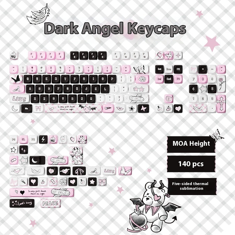 Sublimation Cute Cartoon Pig Party Theme Height Keycap Full Set