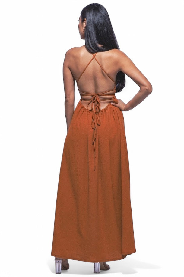 Vestido largo con abertura lateral