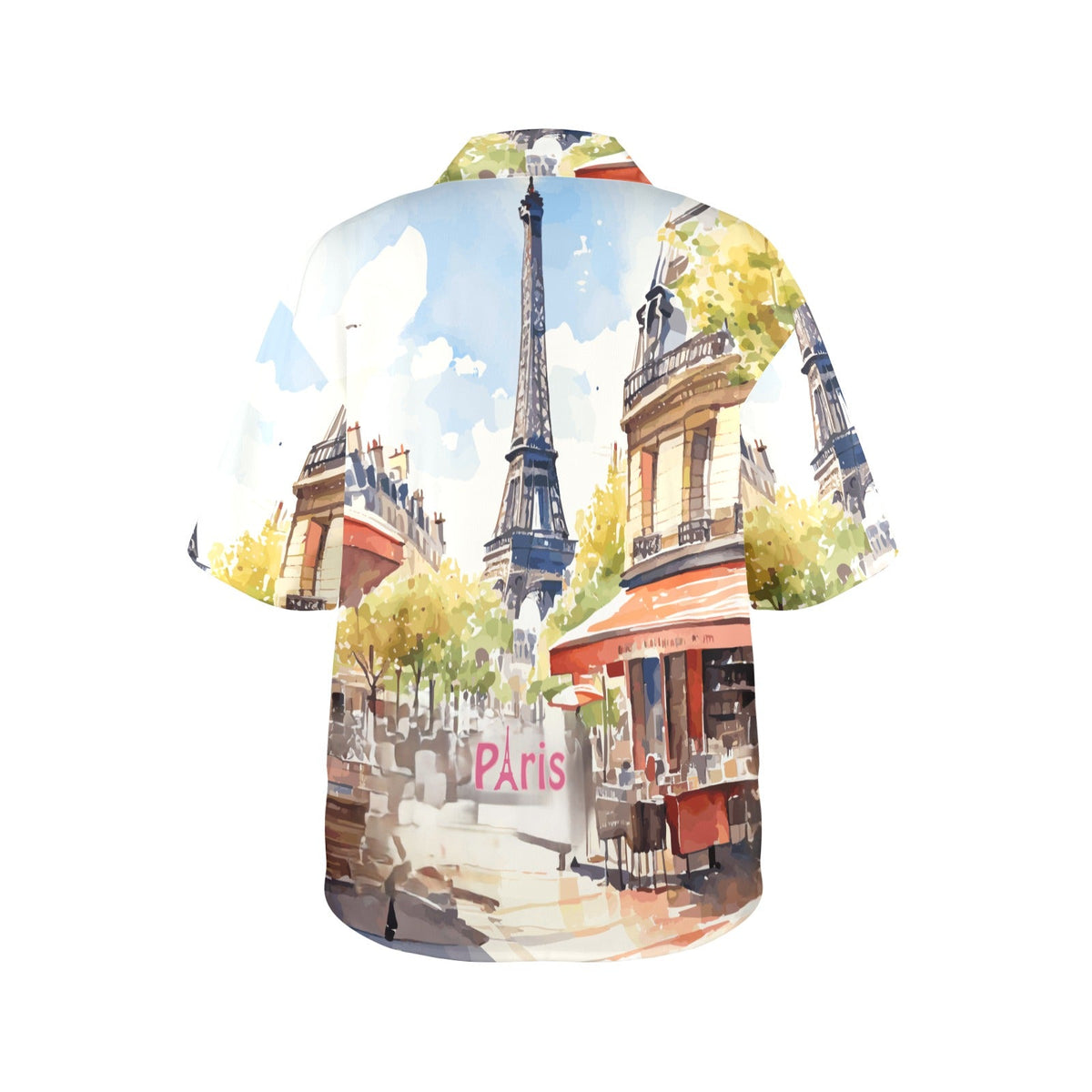 Eiffel Tower Paris France Women's All Over Print Hawaiian Shirt (Made in USA)