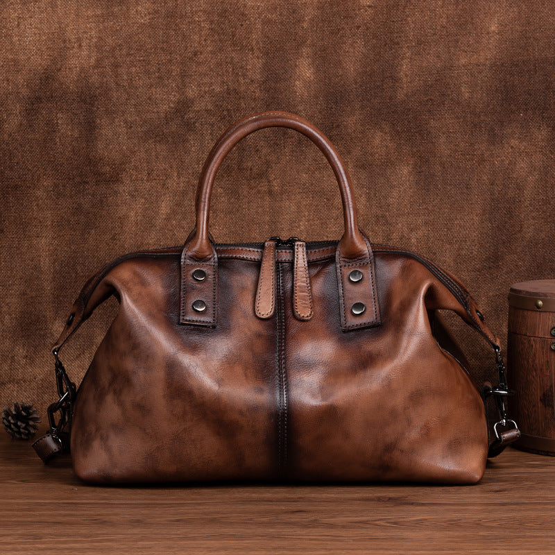 Retro Cowhide Messenger Bag