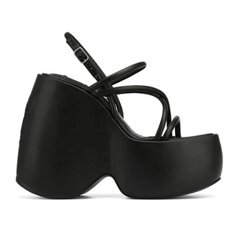 Women's High-Heel Striped Platform Sandals