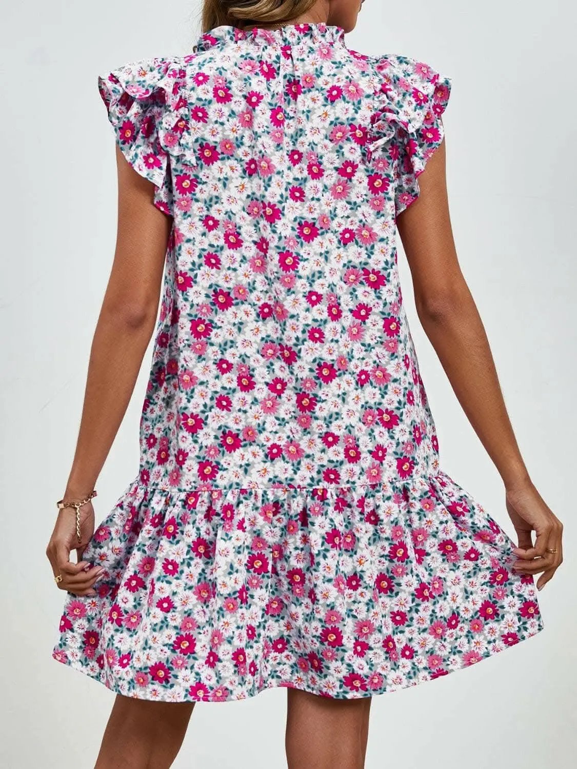 Trendsi Maternity Floral Cap Sleeve Dress Brick Red