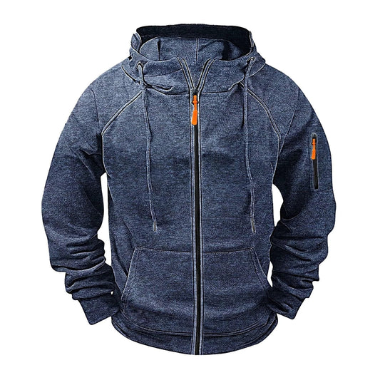 Men's Loose Leisure Hooded Zip-up Sweater