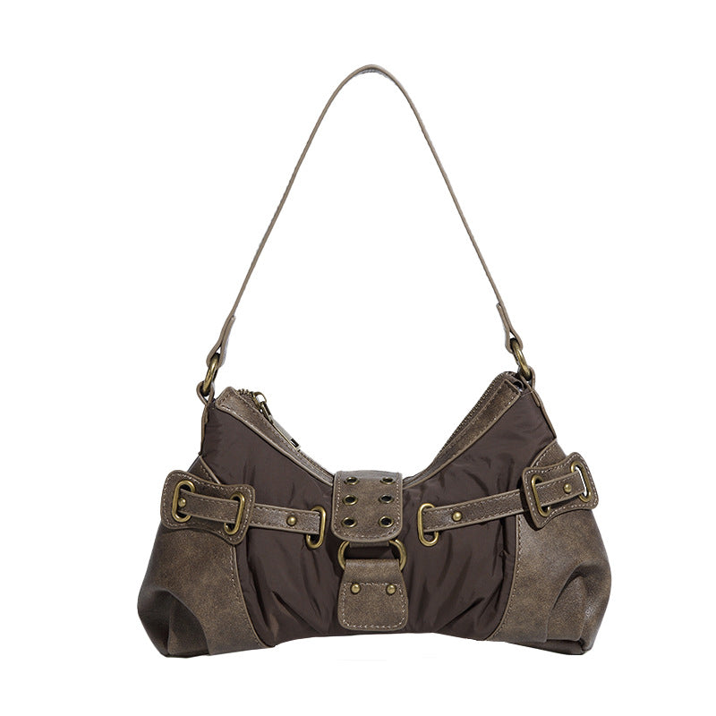 Retro Rivet Baguette Travel Bag