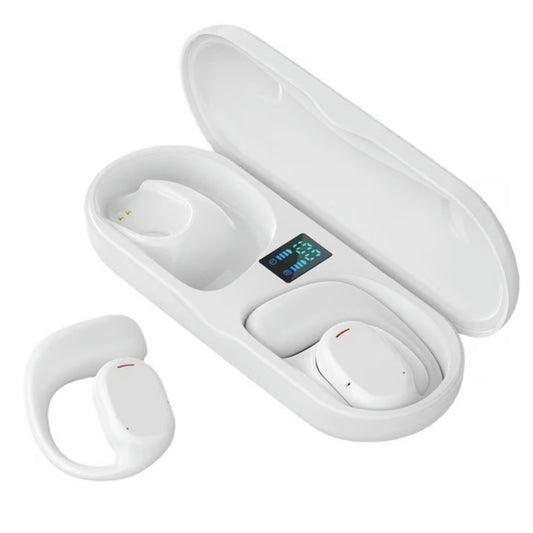 Auriculares inalámbricos de conducción ósea de oído abierto – Auriculares con gancho para la oreja y diseño sin cancelación de ruido