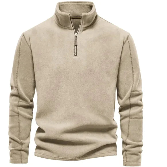 Sudadera de forro polar con cremallera y cuello alto para hombre