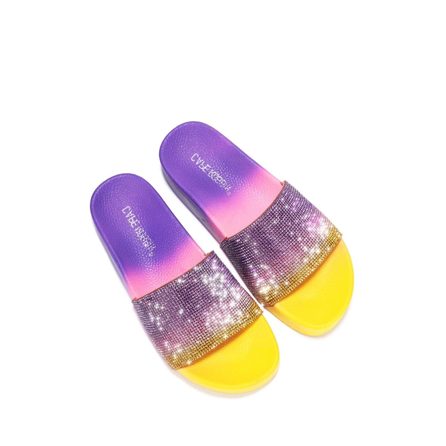 Sandalias de Ombre con Brillos - Amarillo/Rosa/Morado