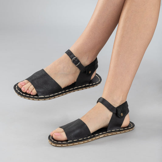 Women's Black Opened Toe Barefoot Sandals