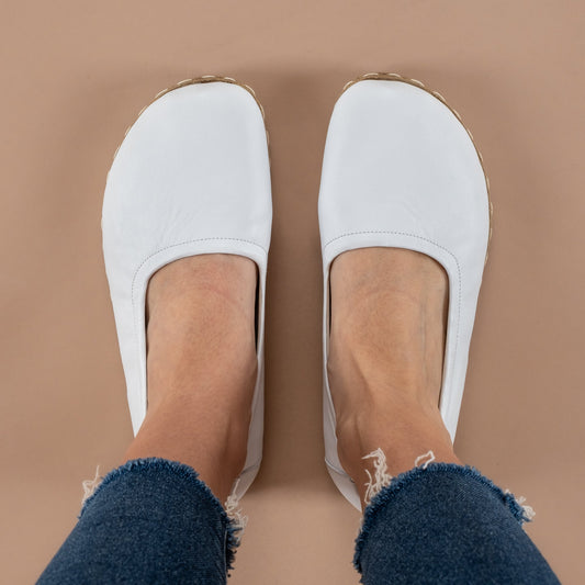 Women's White Barefoot Ballet Flats