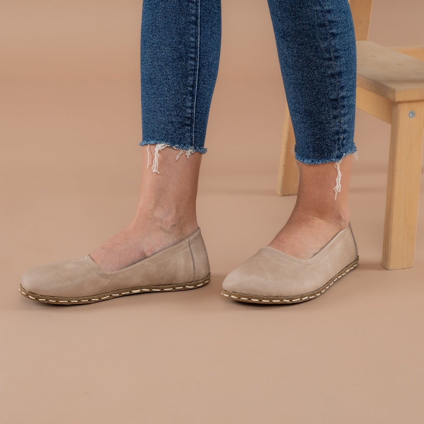 Women's Tan Barefoot Ballet Flats