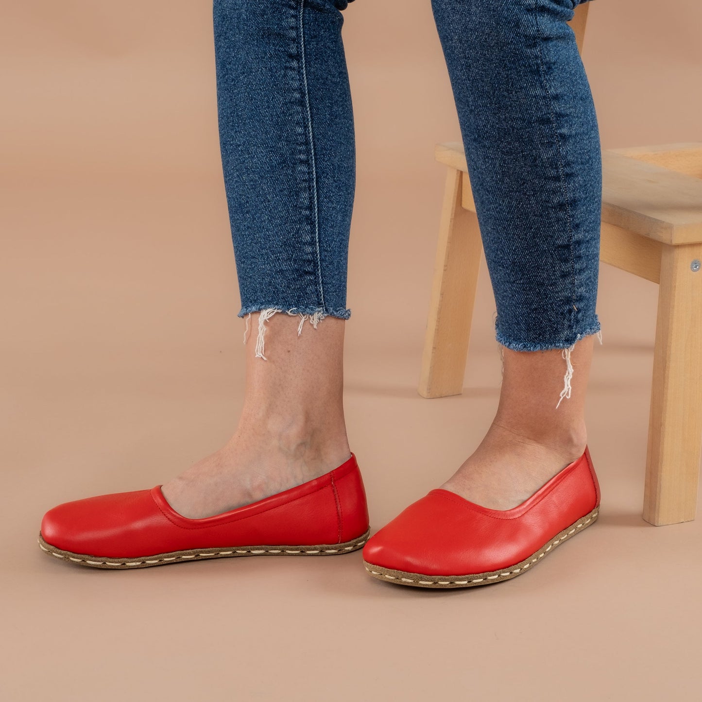 Women's Red Barefoot Ballet Flats