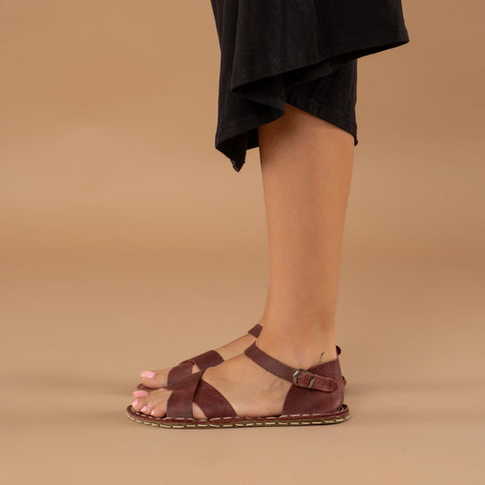 Women's Red Criss-Cross Barefoot Sandals