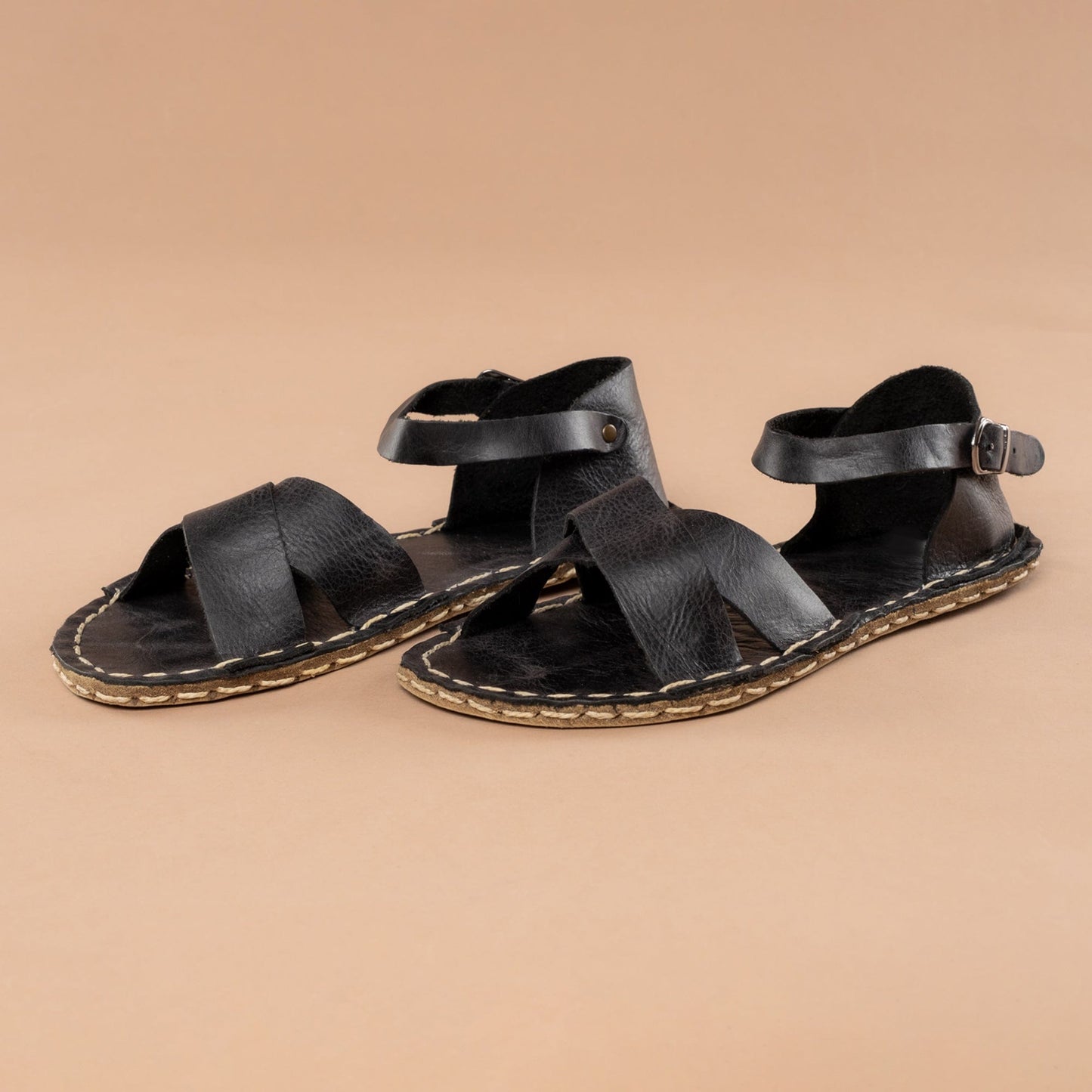 Women's Black Criss-Cross Barefoot Sandals
