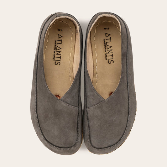 Women's Gray Barefoot Cross Ballet Flats