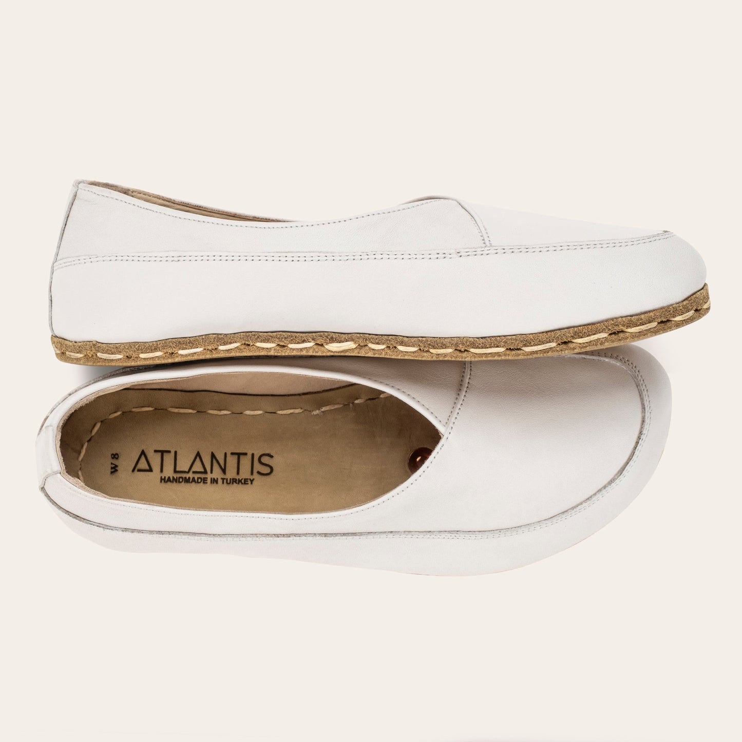 Women's White Barefoot Cross Ballet Flats