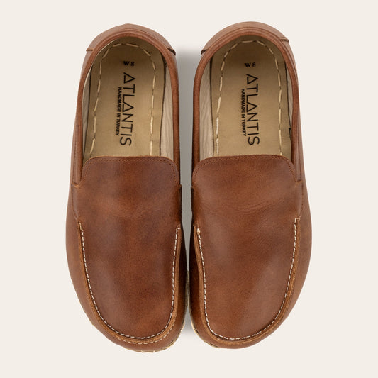 Women's Lion Brown Moccasins