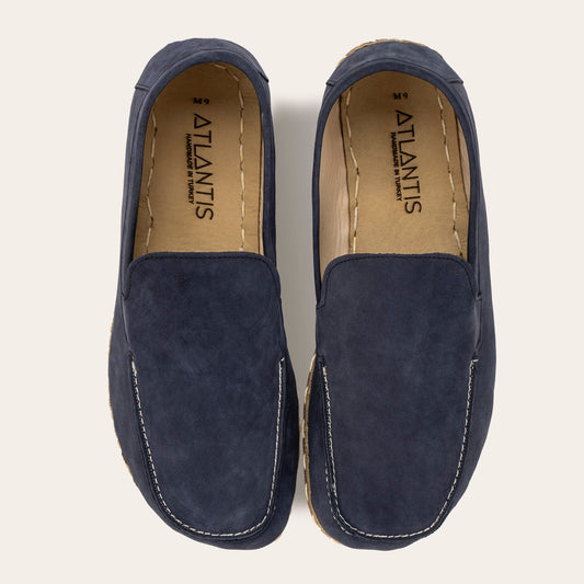 Men's Navy Nubuck Moccasins
