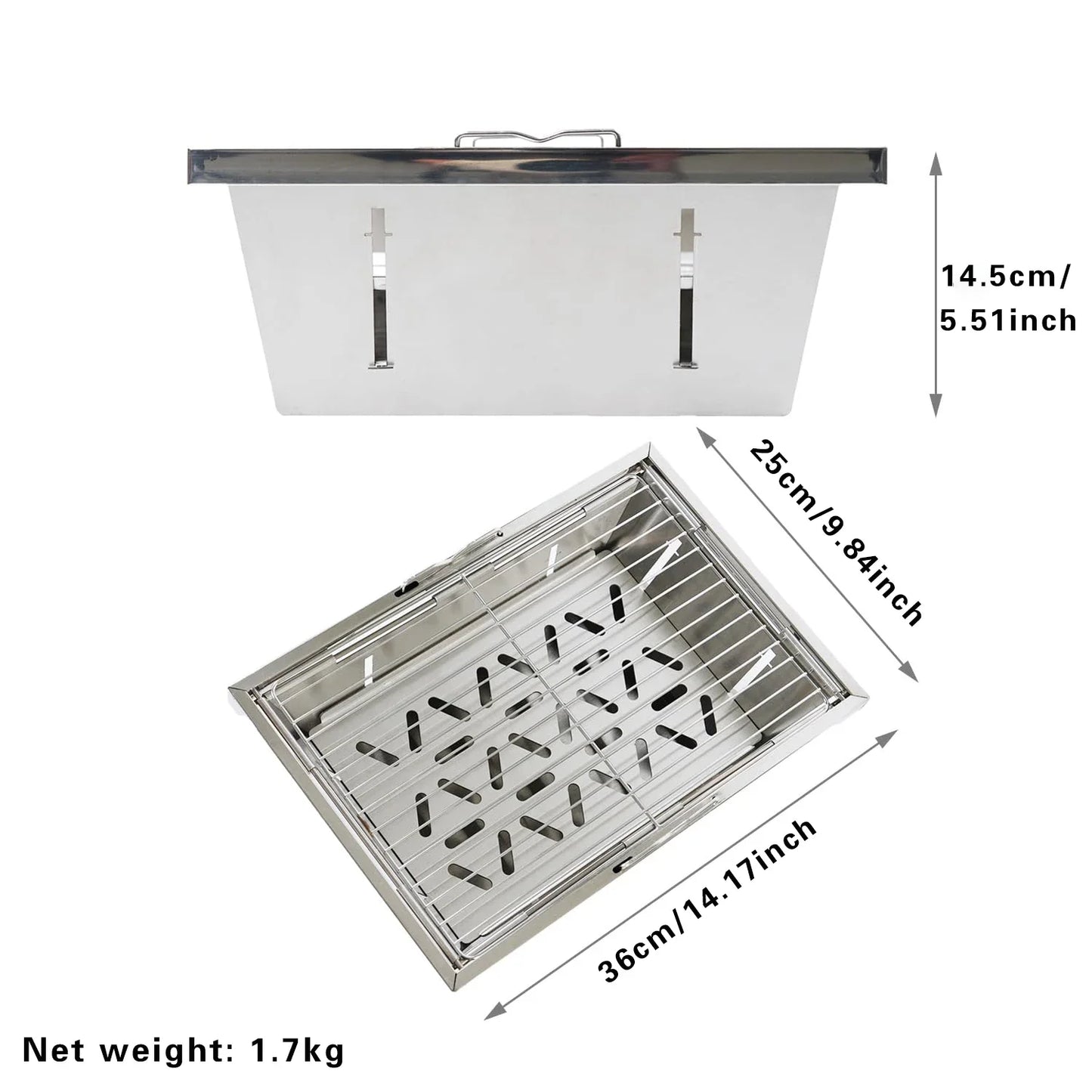 Pandatour Outdoor Camping IGT BBQ Folding High Firepower Stainless Steel Grill Barbecue Picnic Grill Stand Easy Equiped