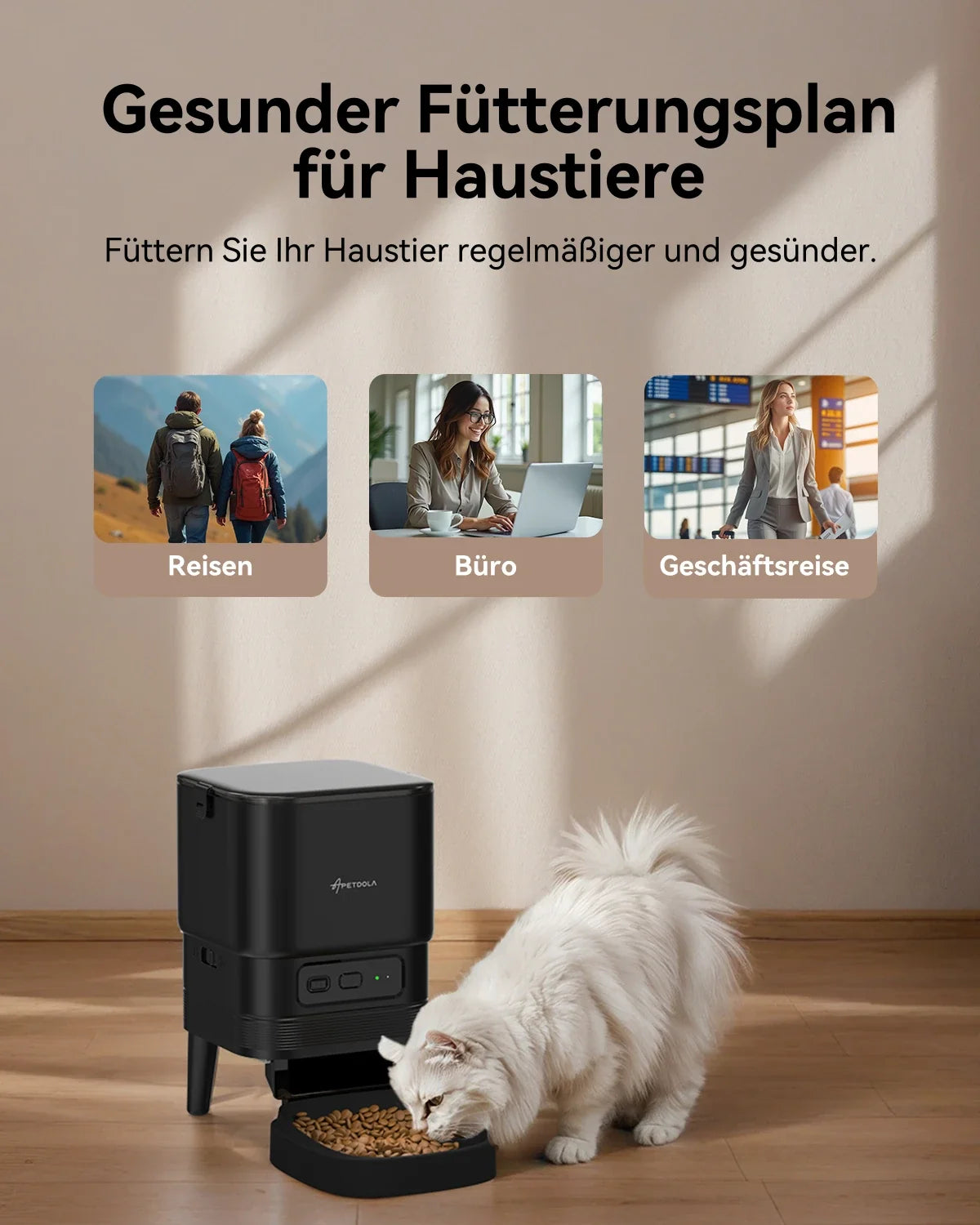 Automatic Cat Feeder Smart Pet Feeder Dog Slow Food Machine With Timed Quantitative APETDOLA FDG30 Automatic Cat Food Dispenser