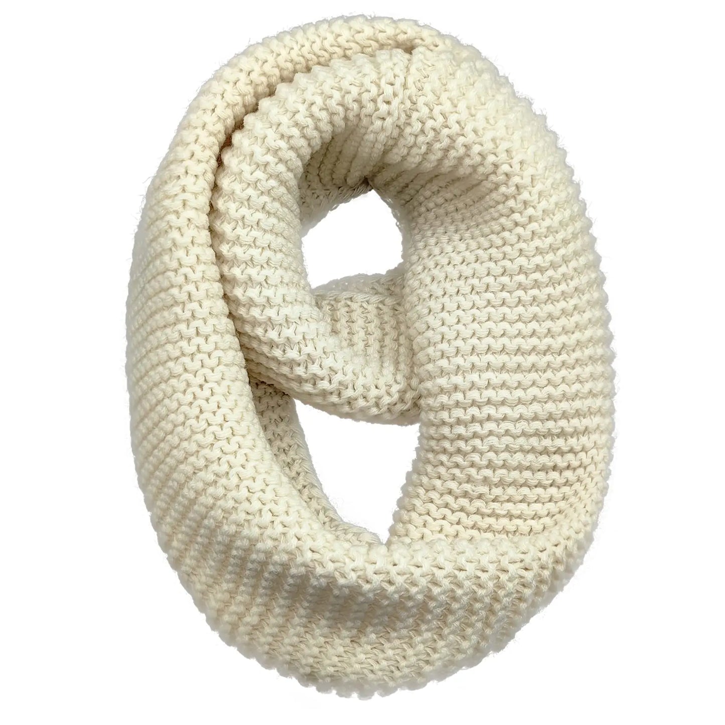 Warm Scarf for Winter Women or Men Thick & Chunky Knit Loop Wool Infinity Scarves Neck Warmer For Winter Cold Weather W-S-J1 (Beige)