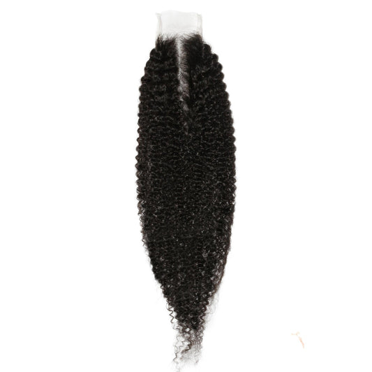Cierre de encaje transparente de cabello humano Afro Kinky 2x6