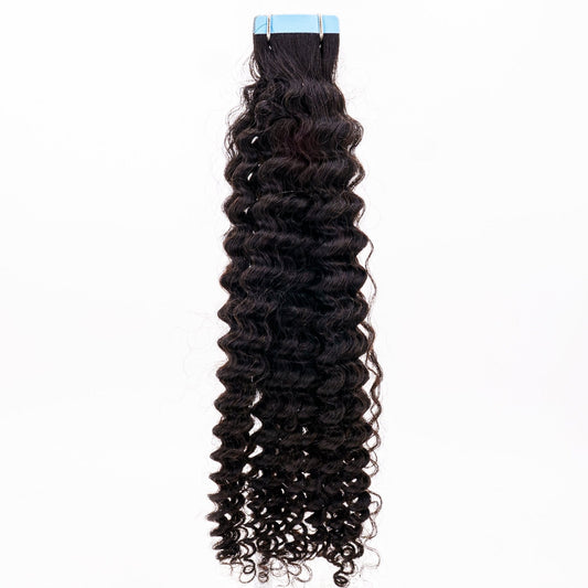 Extensiones de cabello 100% humano con cinta, afro rizado muy apretado