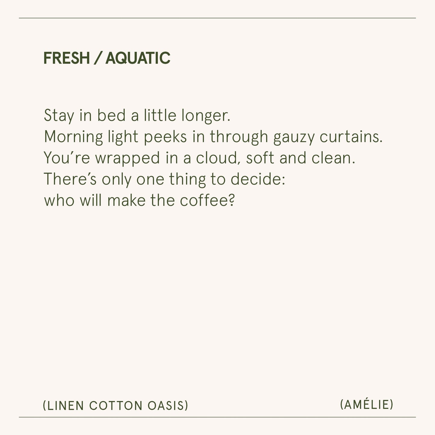 Amélie – Linen Cotton Oasis Candle