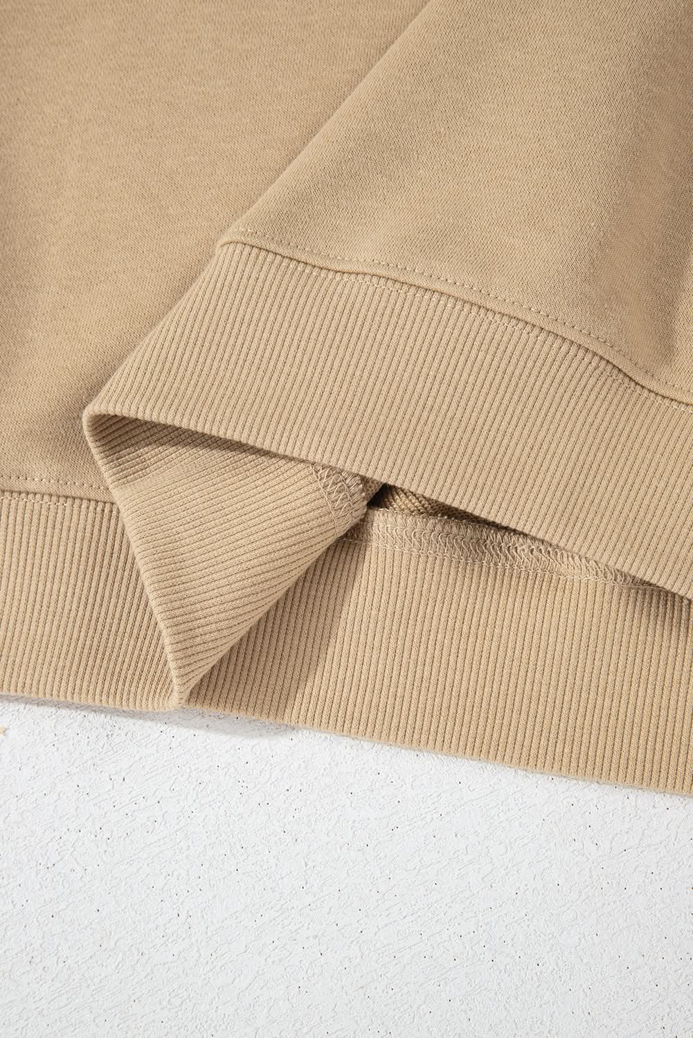 Love Salve Plus Size Crew Neck Sweatshirt Apricot