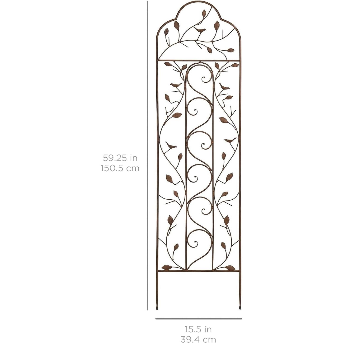 Enrejado de jardín de hierro para exterior de 60 pulgadas de alto con acabado de metal bronce