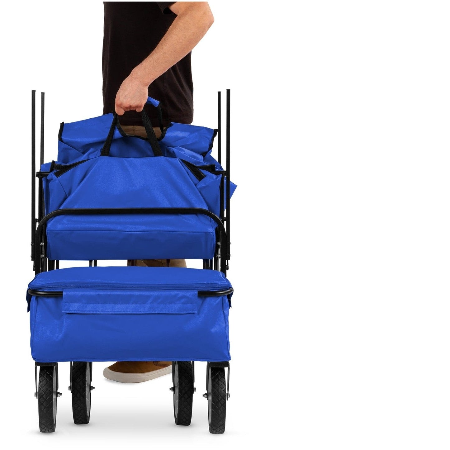 Carro Plegable Multiusos para Interiores/Exteriores con Toldo - Azul