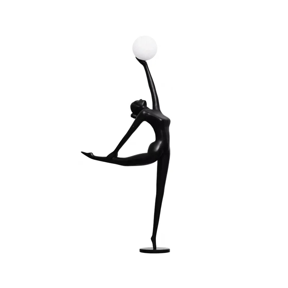 Lámpara de pie con personajes de estatua de bailarina