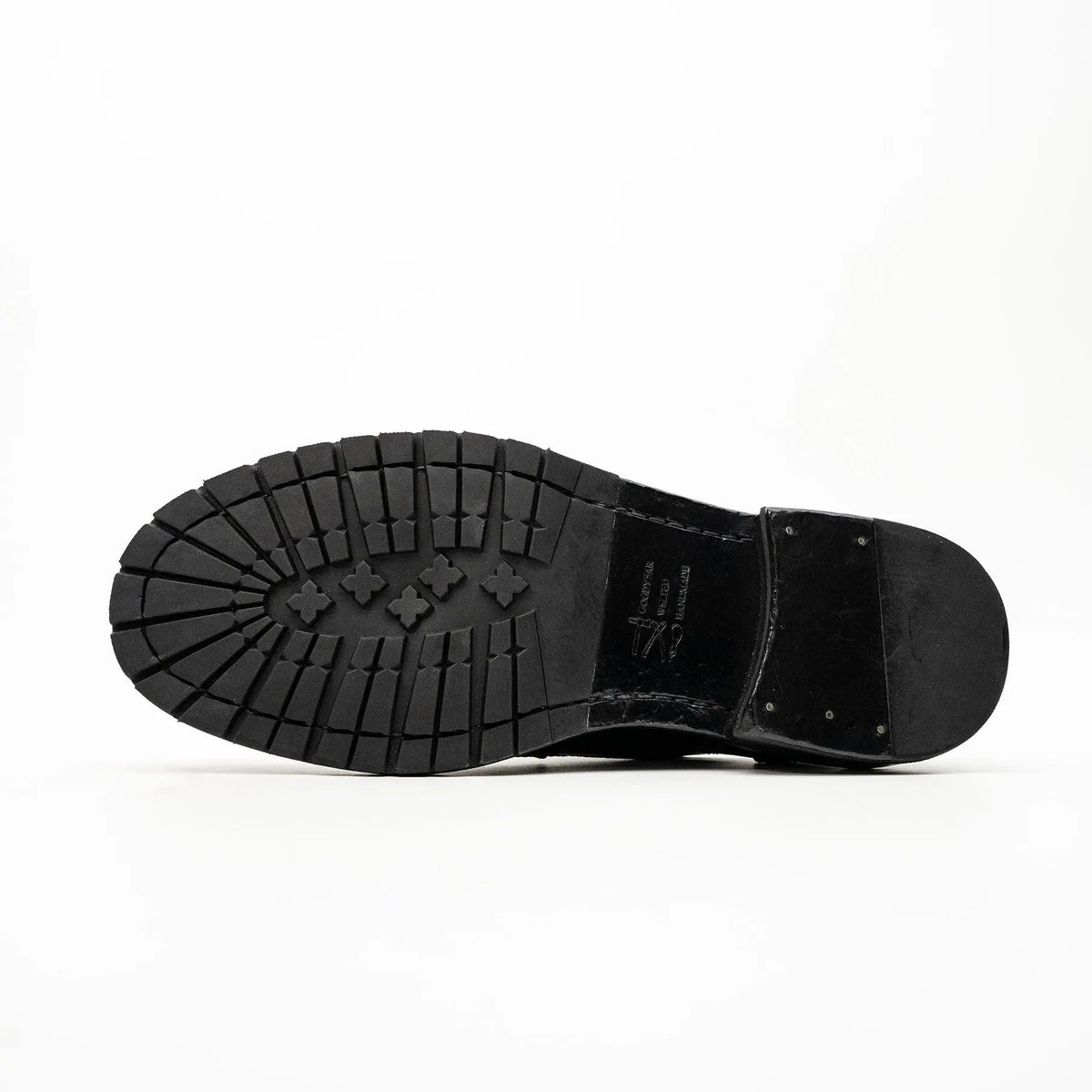 Black Wingtip Cow Leather Derby Shoes