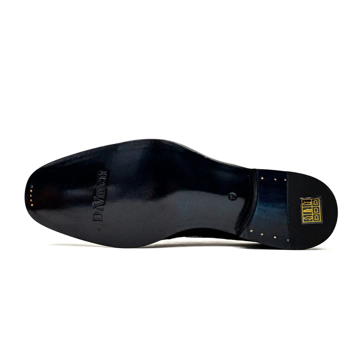 Blue Plain-Toe Crocodile Leather Derby Shoes