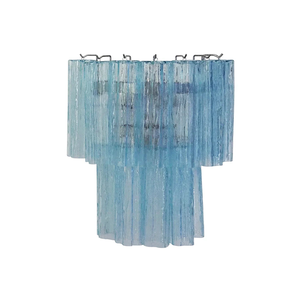 Apliques de pared de cristal de Murano azul en tubo