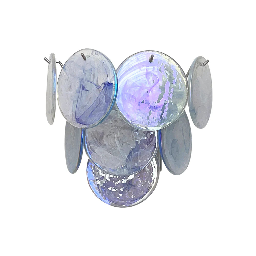 Lámpara de pared vintage de cristal de Murano azul
