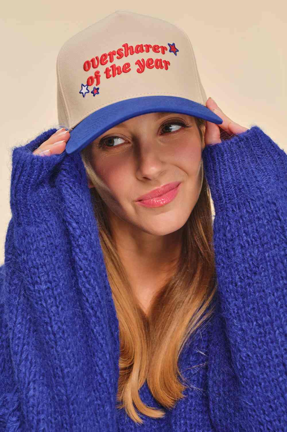 C.C OVERSHARER OF THE YEAR Letter Two Tone Trucker Hat