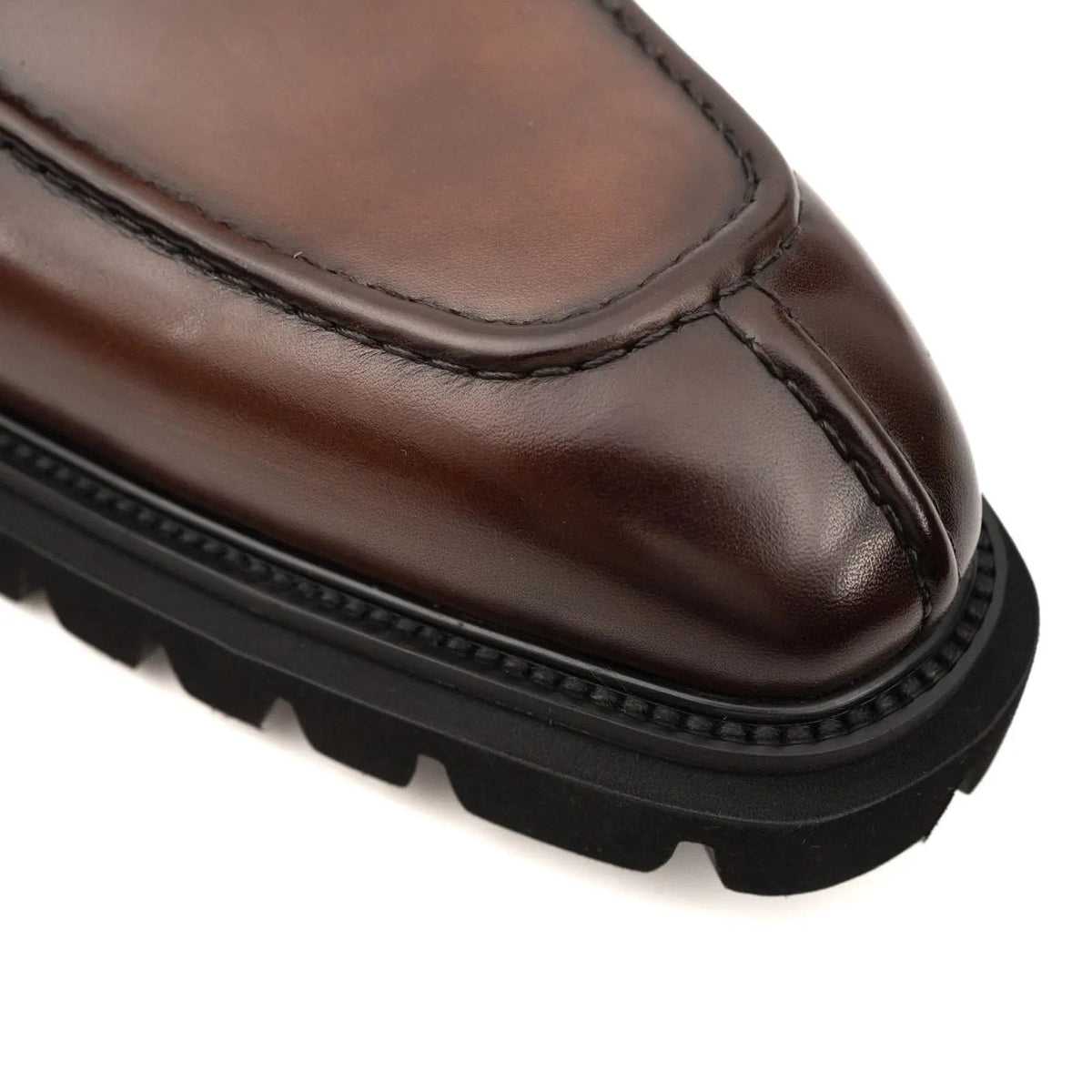 Brown Calf Leather Buckle Ankle Boots
