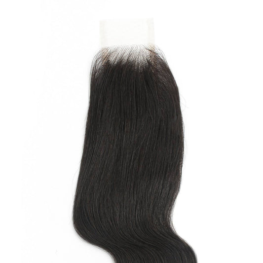 Cierre de cabello humano de encaje transparente 2x6 de onda corporal brasileña