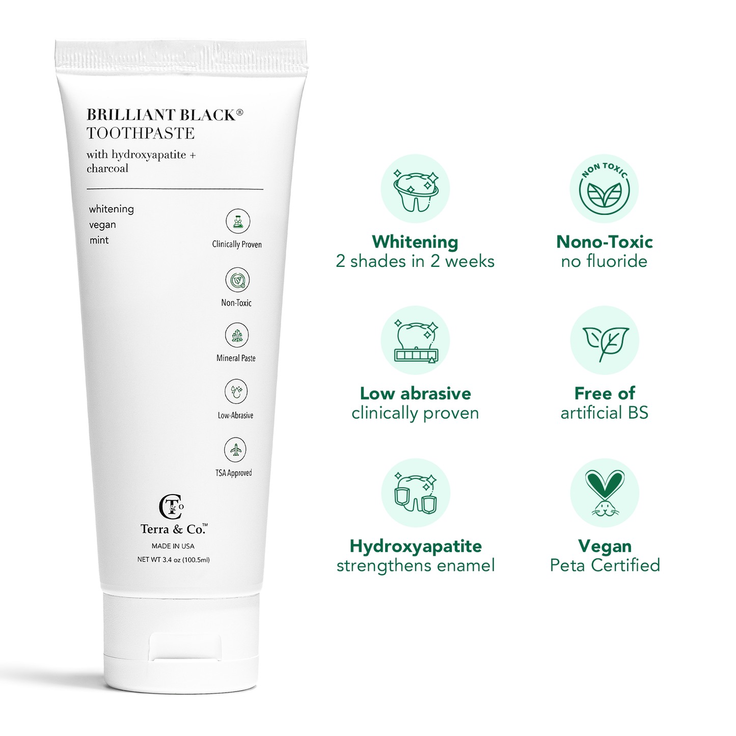 Natural Charcoal Toothpaste + Hydroxyapatite Bundle – Fluoride-Free Whitening & Remineralizing Duo