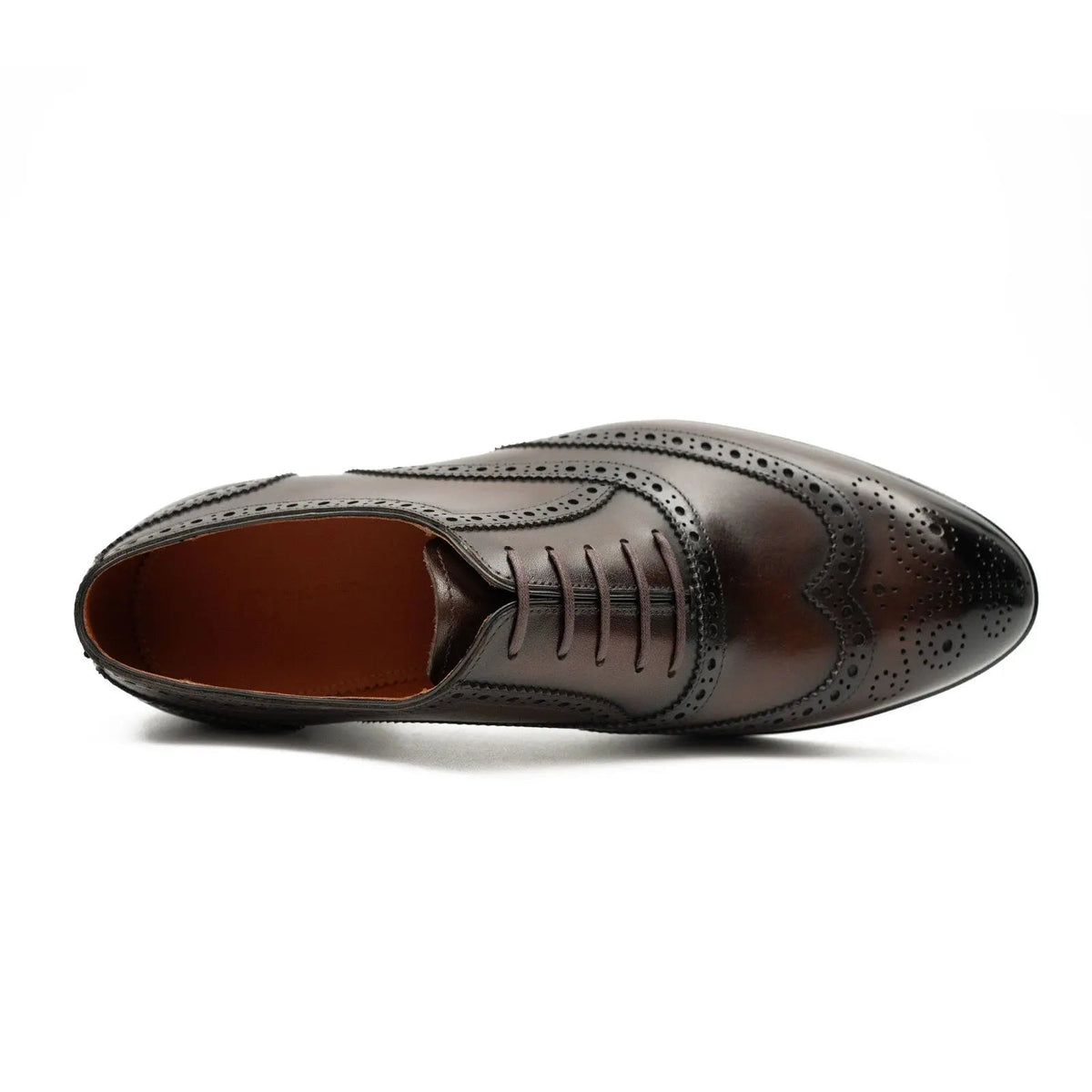 Dark Brown Wingtip Calf Leather Oxford Shoes