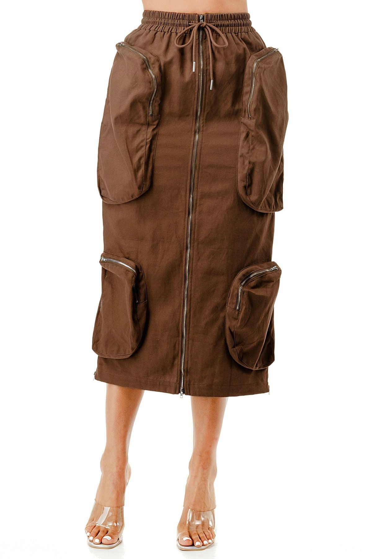 Falda cargo midi
